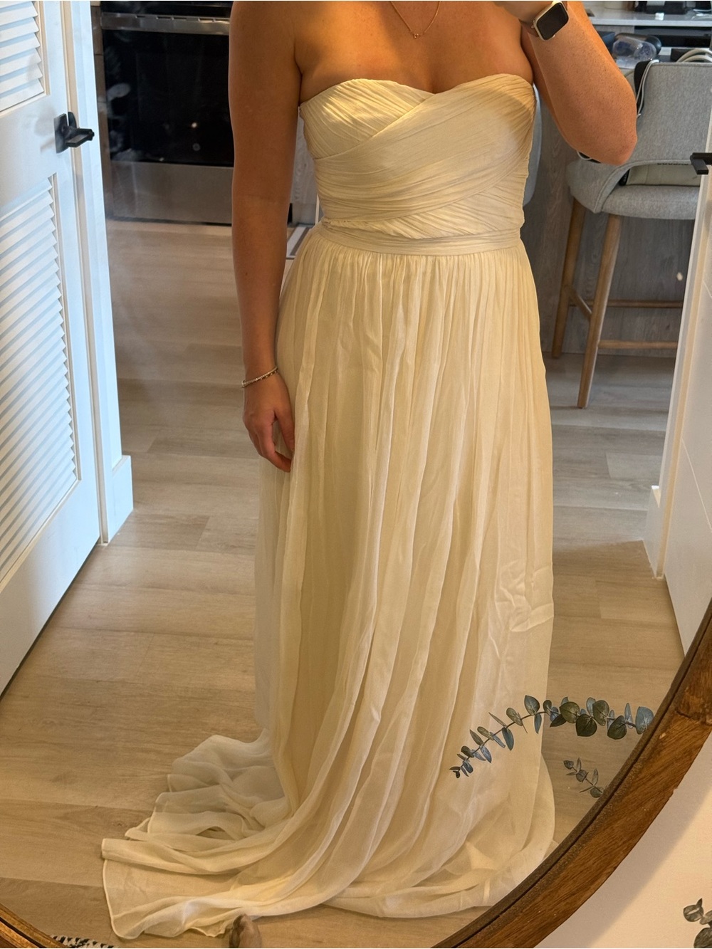 J. Crew Ivory Strapless silk wedding Dress